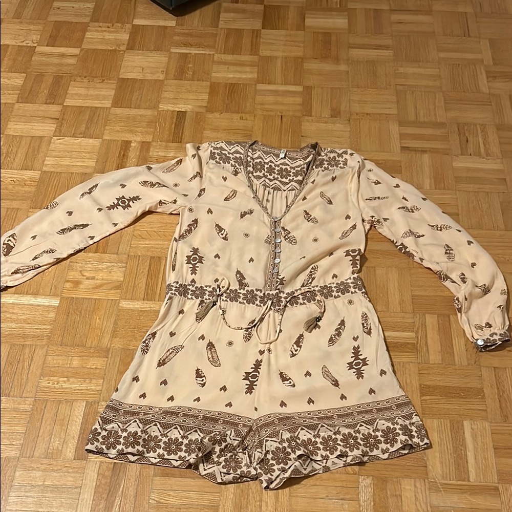 Spell Bohemian Feather Print Romper
